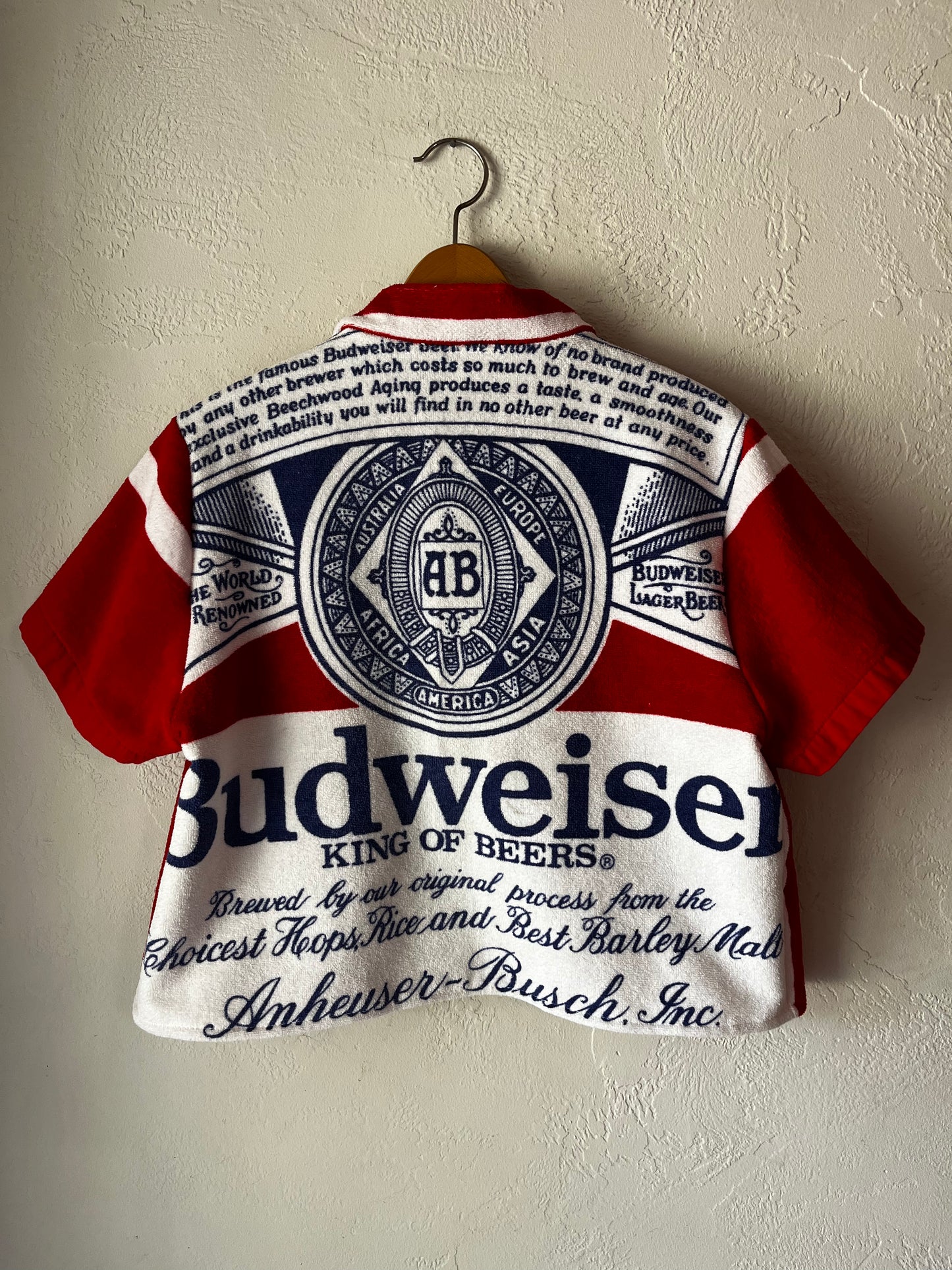 Upcycled Vintage Budweiser Towel - Gettin' Tipsy Women's Top