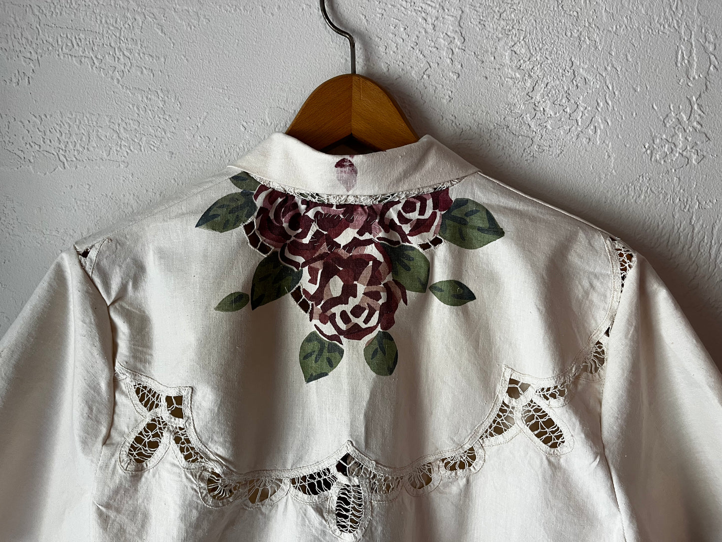 Rose' Kind of Day Blouse -Size Medium Upcycled