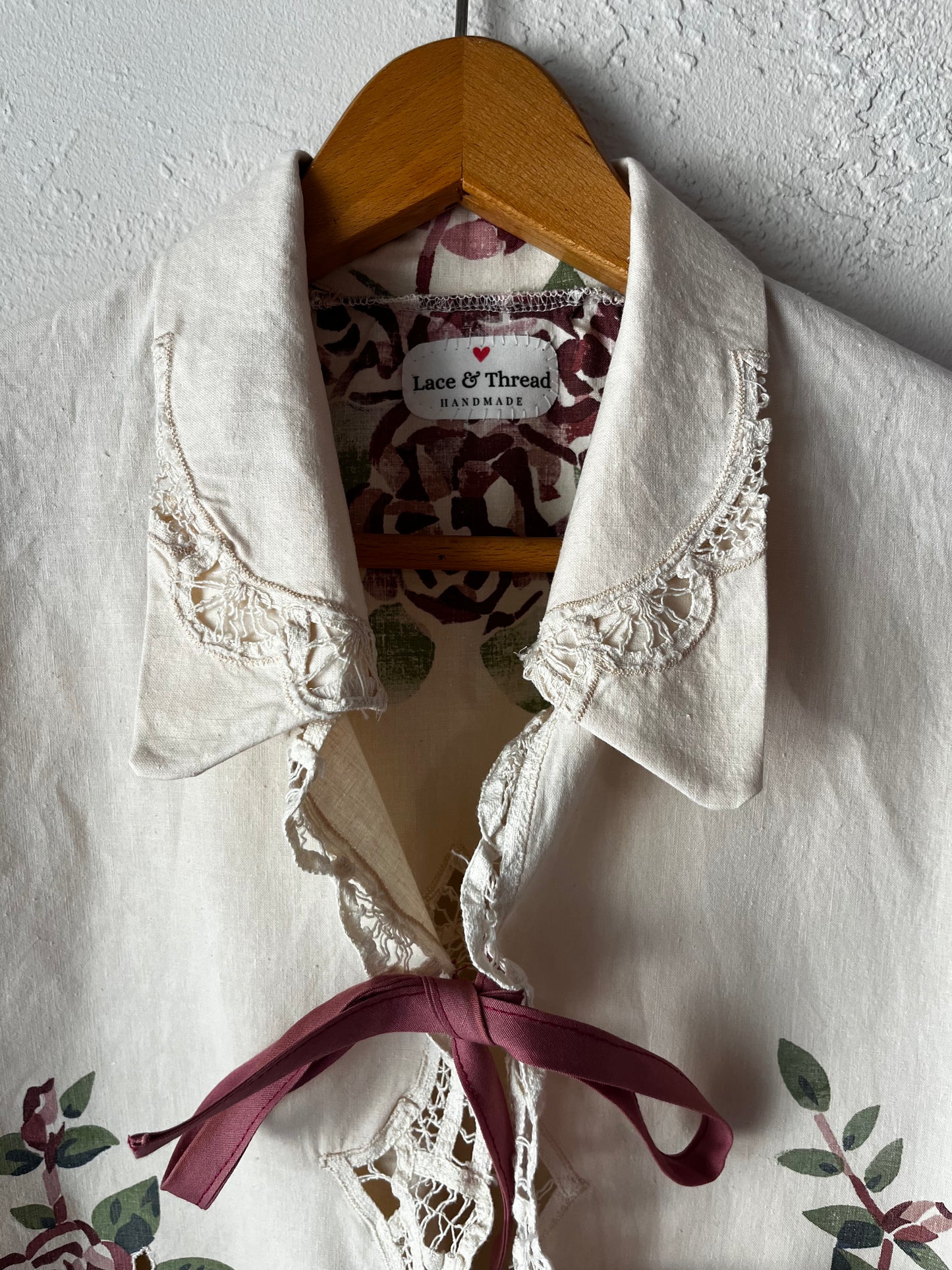 Rose' Kind of Day Blouse -Size Medium Upcycled
