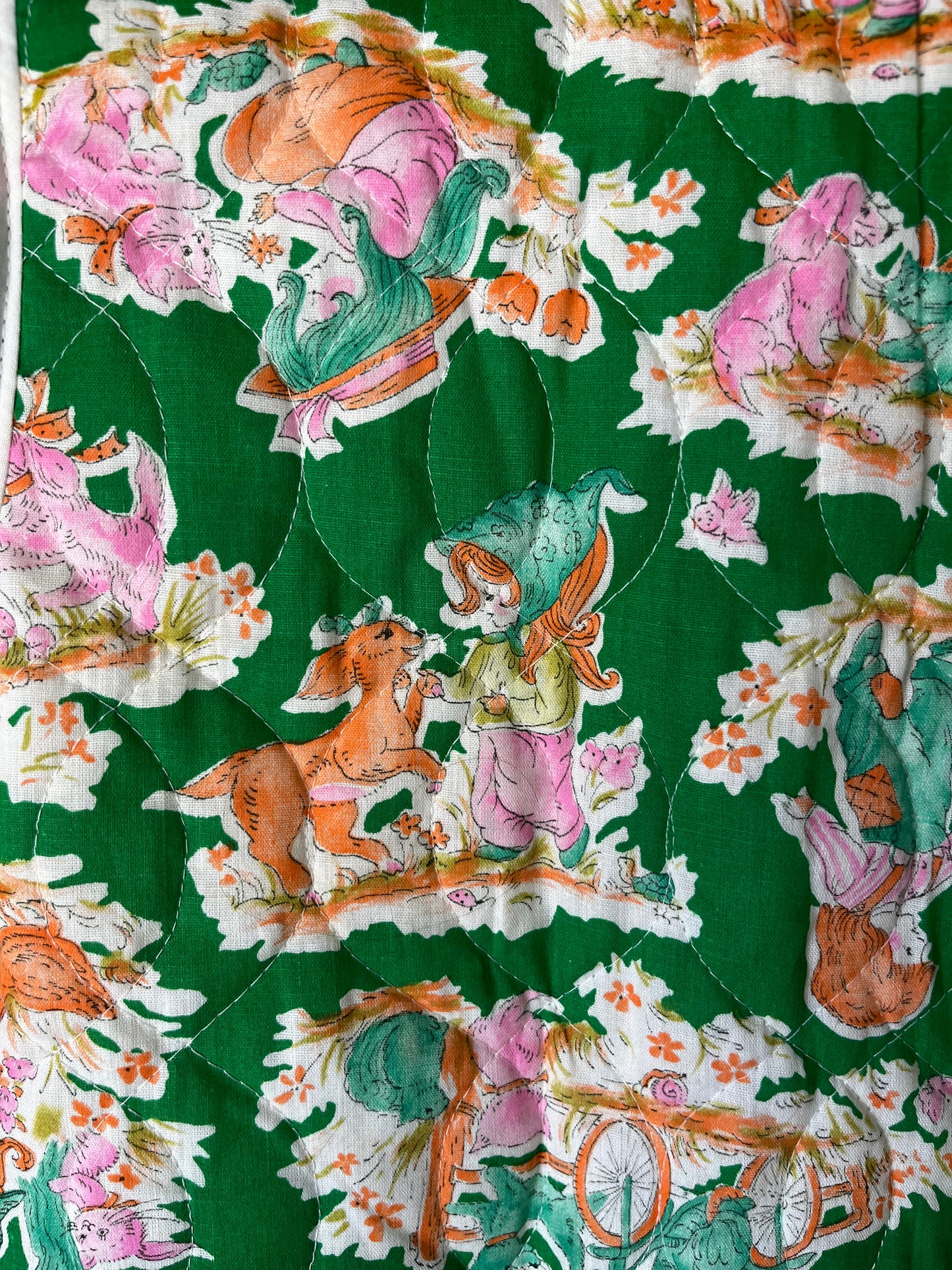 Sumer Love Vest - Repurposed Vintage Fabric - Size Medium Green